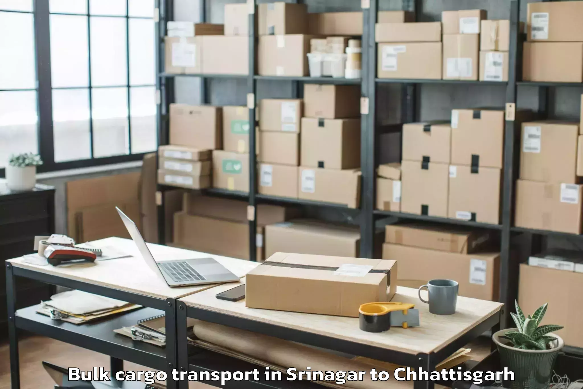 Trusted Srinagar to Bhopalpatnam Bulk Cargo Transport